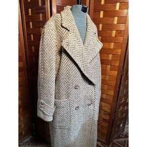 Vintage Karen USA Herringbone Wool Overcoat – Made in USA Medium